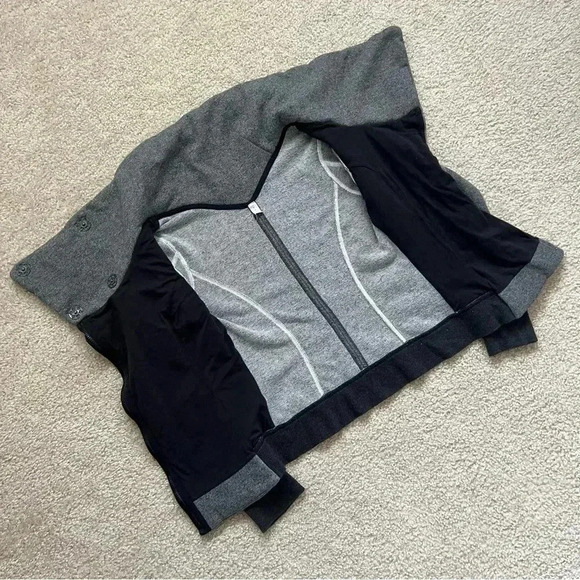 Lululemon Karmacollected Jacket Sweater Heathered Speckled Gray Black 6 W4F16S - Picture 13 of 16